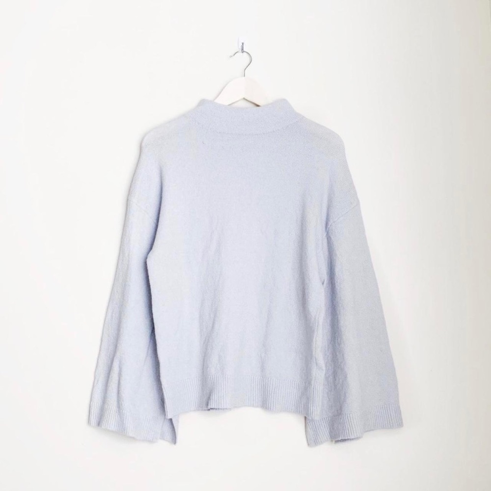 LIKE NEW! UO! PASTEL BABY BLUE SOFT KNIT WINTER TURTLE NECK BELL SLEEVE SWEATER!